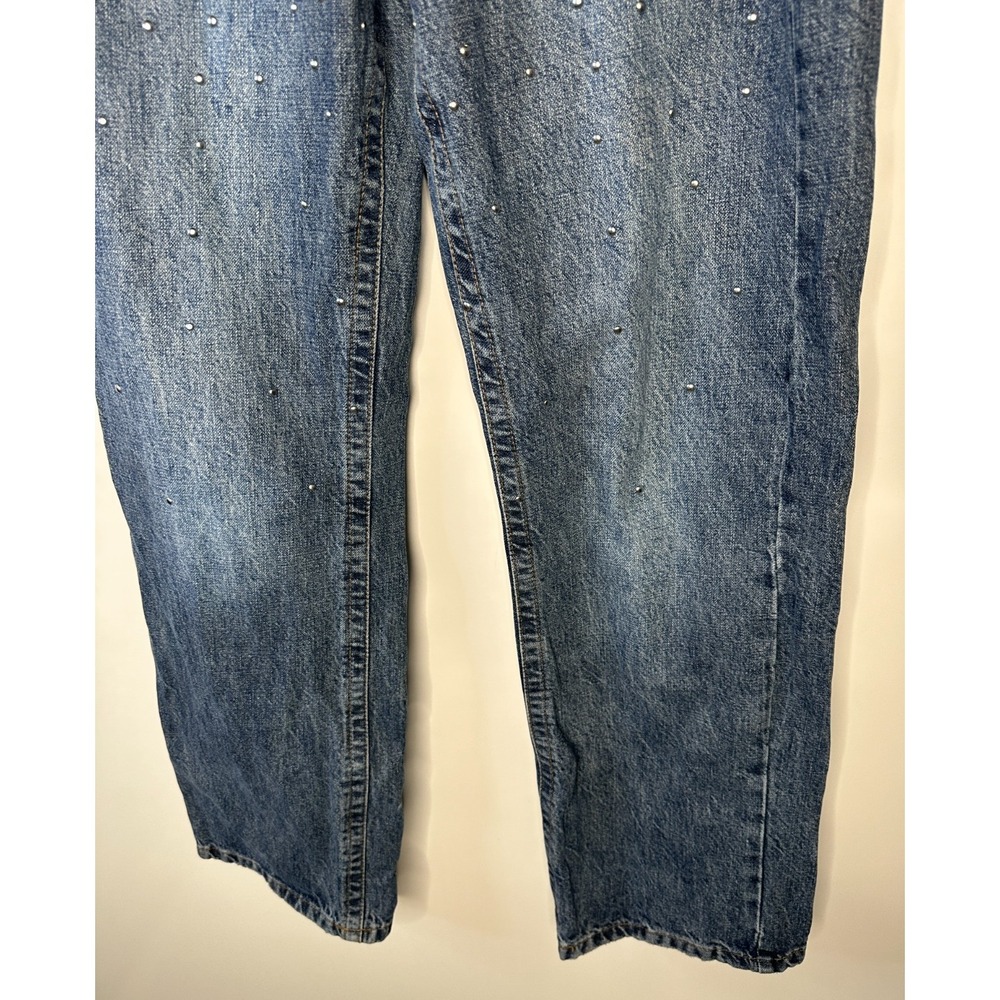 BDG Kayla Lowrider Studded Jeans Blue Denim Low Rise Straight Leg Womens Size 25 - Picture 4 of 16